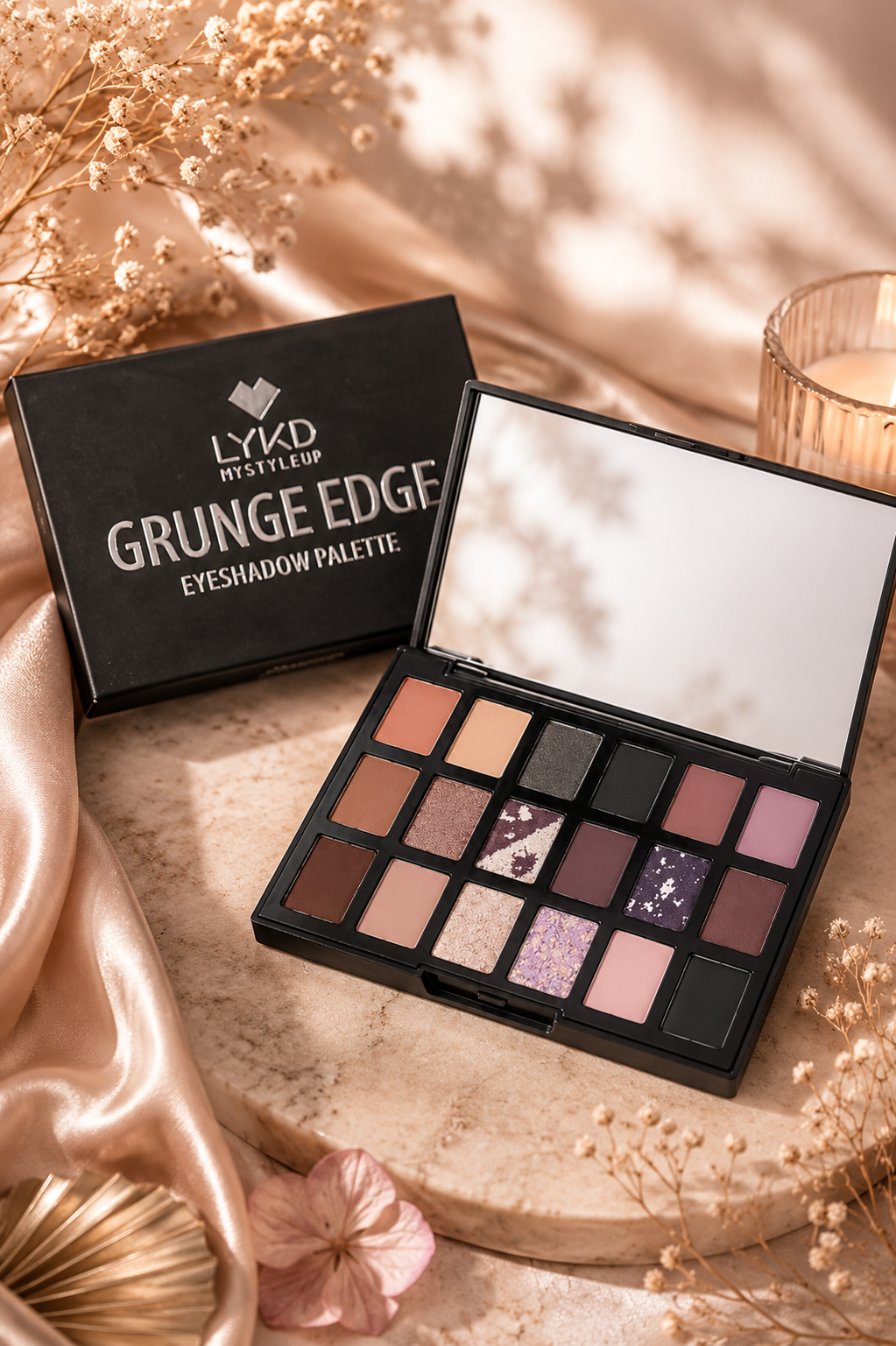 LYKD 18-Piece Eyeshadow Palette – Grunge Edge