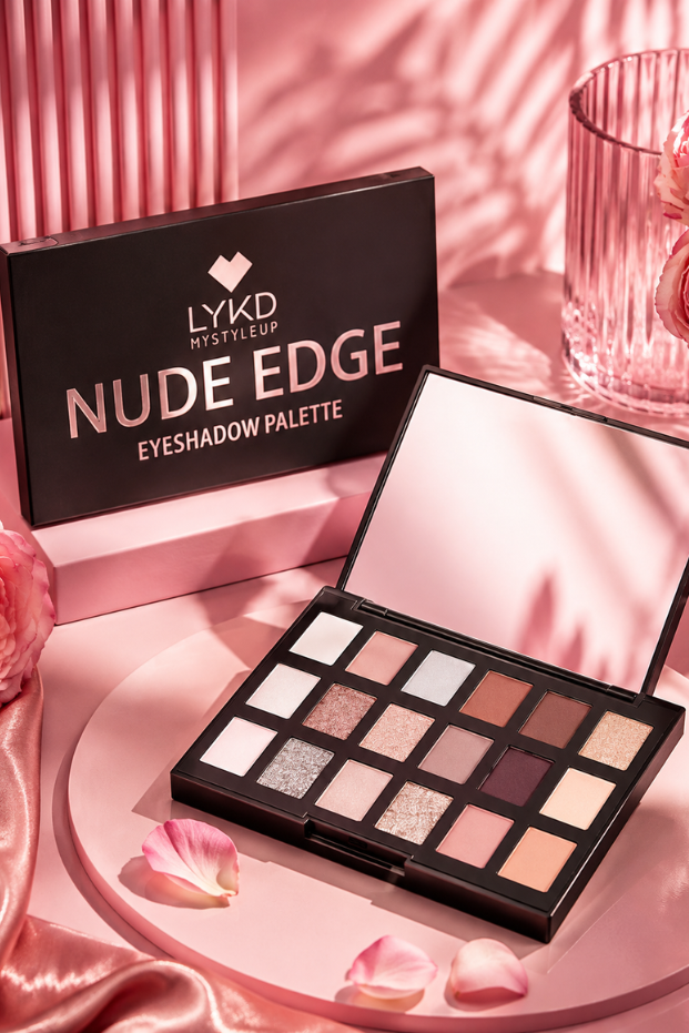 LYKD Mystyleup Nude Edge Eyeshadow Palette – 18 Pcs